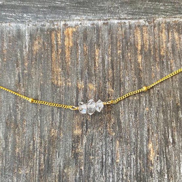 Herkimer Diamond Necklace Rose Gold Filled