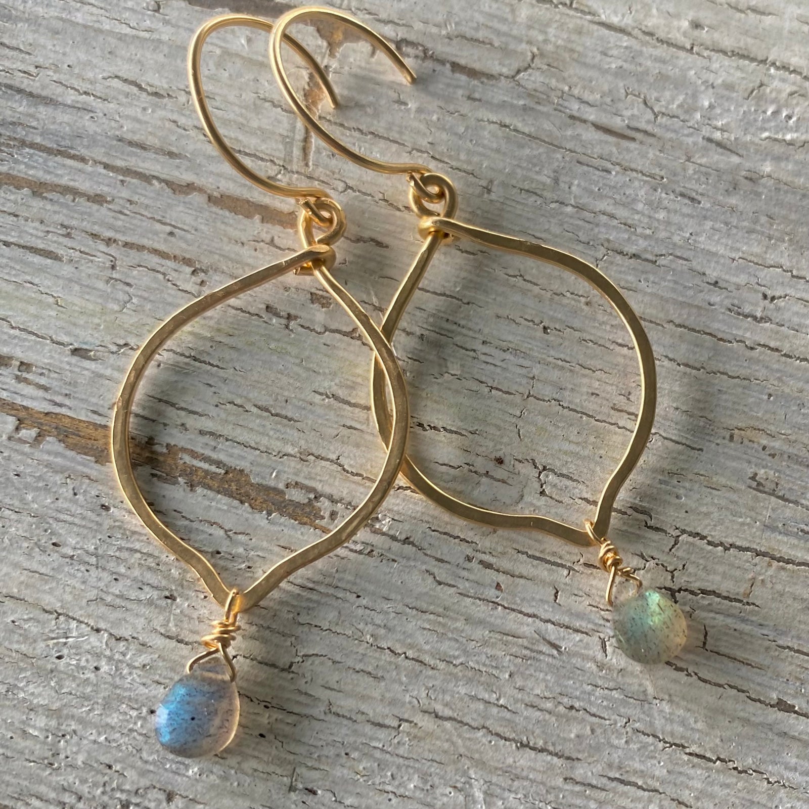 Labradorite Lotus Bud Earrings